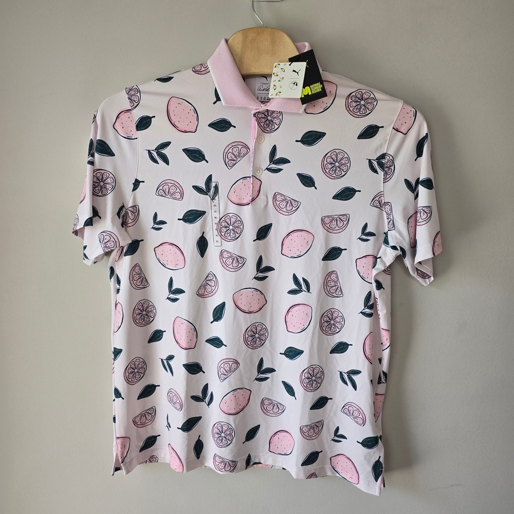 Puma Arnold Palmer Mens XL MATTR Pink Lemonade Golf Polo Shirt New NWT 538429 01